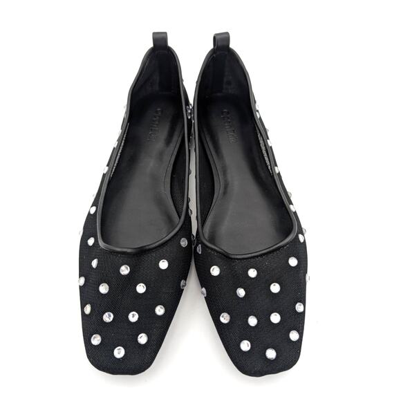 Open Edit Lennox Rhinestone Modern Mesh Flat Women's Black Size US7M EU38 - Picture 9 of 12